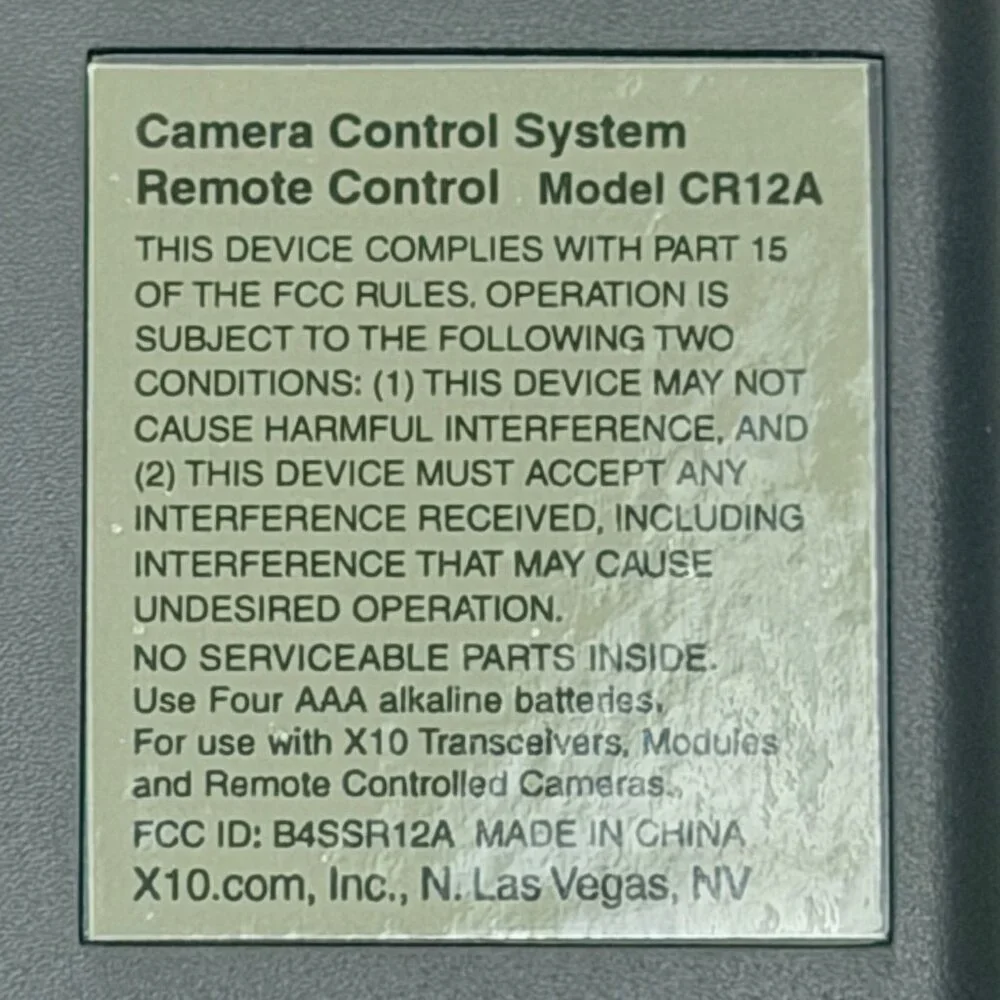 X10 8 Unit ScanCam Remote Control CR12A Tested & Works Open Box